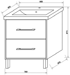Sanflor Тумба с раковиной Экко 80 орегон/белая – фотография-6